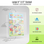 JELLY BEAN GENIUS Mail Carrier and Bus Driver Poster for Kids – Laminated Double-Sided Community Helpers Career Wall Art &