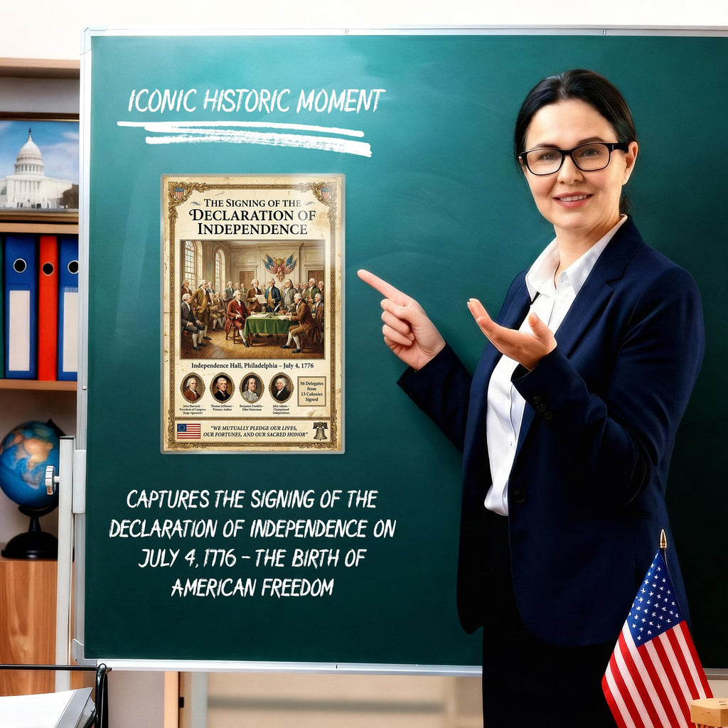 JELLY BEAN GENIUS Signing of the Declaration of Independence Poster - Historic Scene July 4 1776 - Laminated 11x17