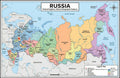 Russia Map Poster 11x17 | Laminated Double-Sided Geography Chart with Color Map Front & Blank Outline Back | Reusable