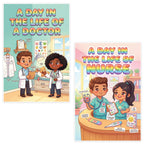 JELLY BEAN GENIUS Doctor and Nurse Poster for Kids – Laminated Double-Sided Community Helpers Career Wall Art & Educational