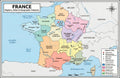 France Map Poster 11x17 | Laminated Double-Sided Geography Chart with Color Map Front & Blank Outline Back | Reusable
