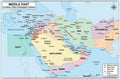 JELLY BEAN GENIUS Middle East Poster 11x17 | Laminated Double-Sided Geography Chart with Color Map Front & Blank Outline
