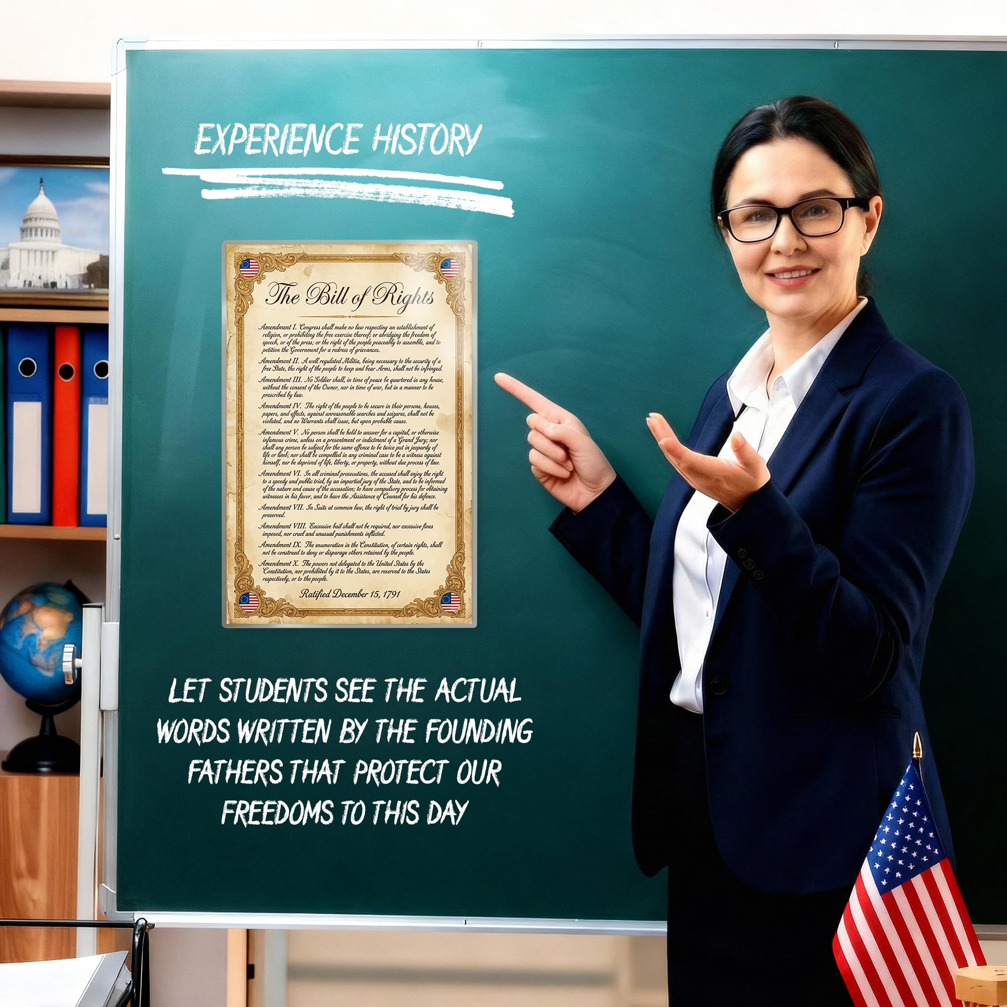 JELLY BEAN GENIUS Bill of Rights Original Document Poster - Historic Text Replica - Laminated 11x17 - Founding Documents