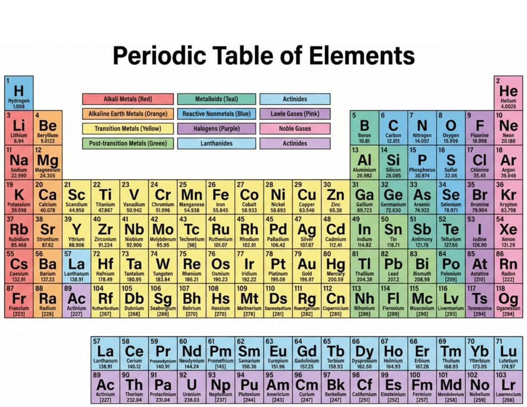 JELLY BEAN GENIUS Periodic Table of Elements Reference Chart – Laminated, Double-Sided 3-Ring Binder Insert (8.5 x 11