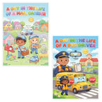 JELLY BEAN GENIUS Mail Carrier and Bus Driver Mini Poster for Kids – Laminated Double-Sided Community Helpers Career Chart