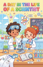 JELLY BEAN GENIUS Teacher and Scientist Poster for Kids – Laminated Double-Sided Community Helpers Career Wall Art &