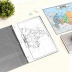 Africa Map Poster for Kids - 2-Sided Laminated 8.5x11, Countries Capitals & Geographic Features with Blank Practice Map