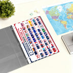 Updated United States Map with All 50 State Flags – Laminated, Double-Sided 3-Ring Binder Insert – Durable Gloss Reference Page for Study & Binder Organization (10 Pack)