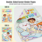 JELLY BEAN GENIUS Dentist and Veterinarian Mini Poster for Kids – Laminated Double-Sided Community Helpers Career Chart |