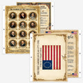 JELLY BEAN GENIUS Constitution Binder Sheets (2 Pack) - Two-Sided 8.5x11 Laminated - Framers, Summary, Flag, Article I