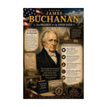 James Buchanan Poster, 15th U.S. President, 8.5x11 Laminated Chart