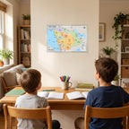 Saudi Arabia Map Poster, Arabic & English, Double-Sided Laminated, 11x17