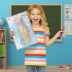 Turkey Map Poster 11x17 | Laminated Double-Sided Geography Chart with Color Map Front & Blank Outline Back | Reusable