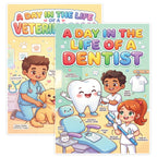 JELLY BEAN GENIUS Dentist and Veterinarian Mini Poster for Kids – Laminated Double-Sided Community Helpers Career Chart |