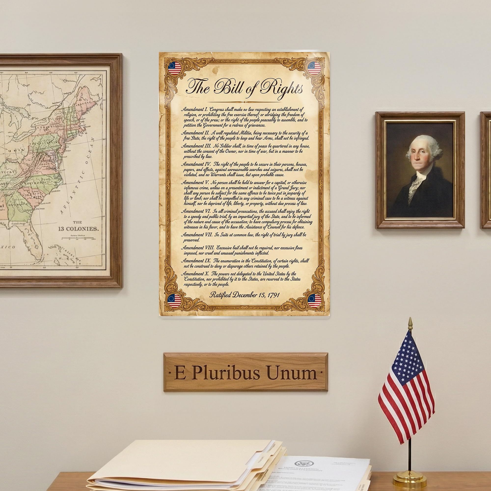 JELLY BEAN GENIUS Bill of Rights Original Document Poster - Historic Text Replica - Laminated 11x17 - Founding Documents
