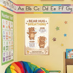 JELLY BEAN GENIUS Bear Hug Breathing Poster for Kids – Self-Hug Calming Technique, Calm Corner Classroom Decor, SEL Social
