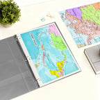 World Map Design — Features a redesigned world map layout with clear labeling and bright colors. A fresh visual option for