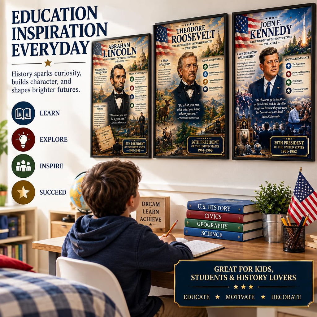 US Presidents Posters, Choose Any 3-5, American History, 8.5x11 Laminated