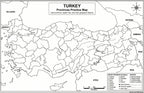 Turkey Map Poster 11x17 | Laminated Double-Sided Geography Chart with Color Map Front & Blank Outline Back | Reusable