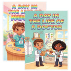 JELLY BEAN GENIUS Doctor and Nurse Mini Poster for Kids – Laminated Double-Sided Community Helpers Career Chart | 8.5x11
