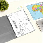 Australia & Oceania Map Poster for Kids - 2-Sided Laminated 8.5x11, Countries Capitals & Geographic Features with Blank