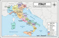 Italy Map Poster 11x17 | Laminated Double-Sided Geography Chart with Color Map Front & Blank Outline Back | Reusable