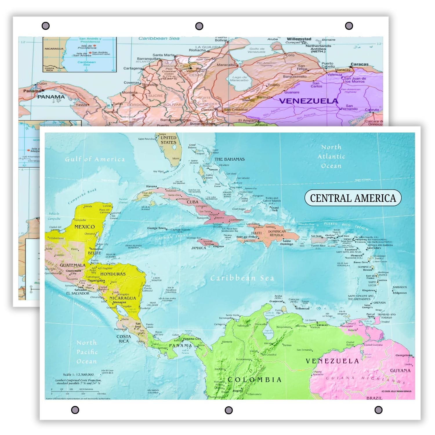 World Map Design — Features a redesigned world map layout with clear labeling and bright colors. A fresh visual option for