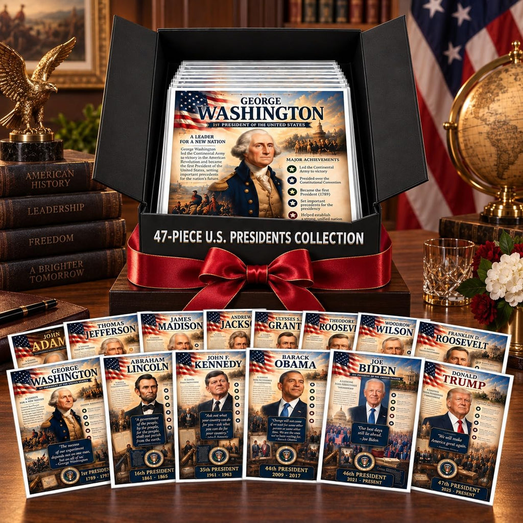 US Presidents Posters, 47-Piece American History Set, 8.5x11 Laminated