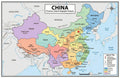 China Map Poster 11x17 | Laminated Double-Sided Geography Chart with Color Map Front & Blank Outline Back | Reusable