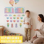 JELLY BEAN GENIUS Calming Corner Decorative Accent Set for Kids – 23-Piece Laminated Coordinated Visuals for Emotional