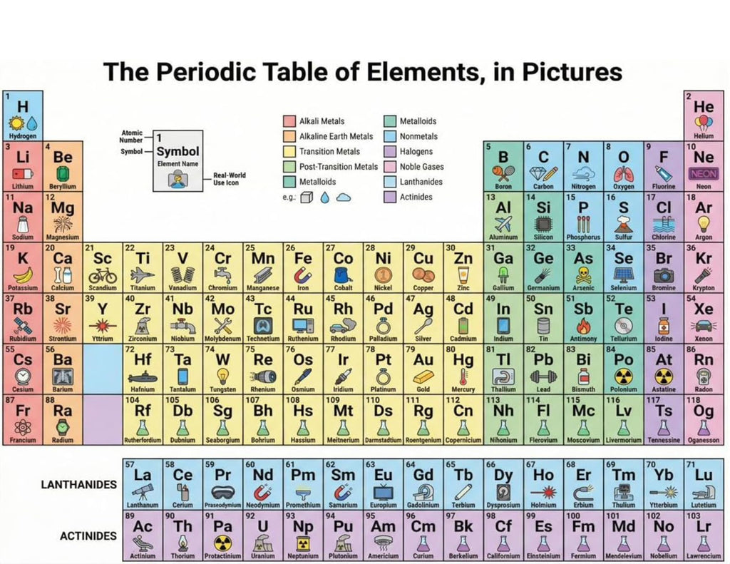 JELLY BEAN GENIUS Periodic Table of Elements Reference Chart – Laminated, Double-Sided 3-Ring Binder Insert (8.5 x 11