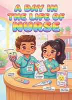 JELLY BEAN GENIUS Doctor and Nurse Mini Poster for Kids – Laminated Double-Sided Community Helpers Career Chart | 8.5x11