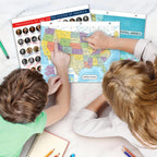 Detailed United States Map & Central America Map Reference Page – Laminated, Double-Sided 3-Ring Binder Insert – Durable Gloss Geography Chart for Study (5 Pack)