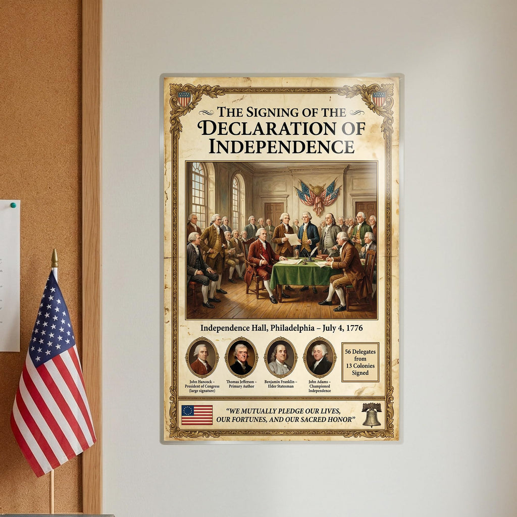 JELLY BEAN GENIUS Signing of the Declaration of Independence Poster - Historic Scene July 4 1776 - Laminated 11x17