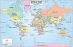 Two laminated map posters for kids: USA map and world map with QR codes for audio lessons. — view 3