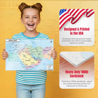 JELLY BEAN GENIUS Middle East Poster 11x17 | Laminated Double-Sided Geography Chart with Color Map Front & Blank Outline