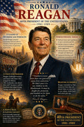 JELLY BEAN GENIUS Ronald Reagan Poster (8.5x11 Laminated) – American Presidents Educational Series | 40th U.S. President Biography Chart | Classroom & Homeschool Learning Charts