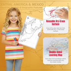 Central America & Mexico Map 11x17 Laminated Dry Erase Geography Chart | Double-Sided with Color Front & Blank Outline Back | Reusable Classroom & Homeschool Tool