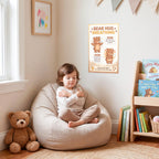 JELLY BEAN GENIUS Bear Hug Breathing Poster for Kids – Self-Hug Calming Technique, Calm Corner Classroom Decor, SEL Social