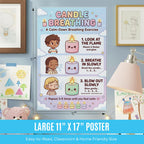 JELLY BEAN GENIUS Look at the Flame Breathing Poster for Kids – Deep Breathing & Emotional Awareness Visual for Classroom &