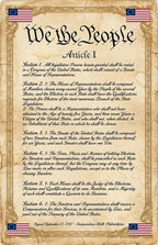 JELLY BEAN GENIUS Constitution Poster Set (4 Pack) - Framers, Summary, Flag, Article I - Laminated 11x17 - US History Classroom Bundle - Educational Wall Art