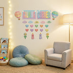 JELLY BEAN GENIUS Calming Corner Decorative Accent Set for Kids – 23-Piece Laminated Coordinated Visuals for Emotional