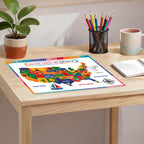 Updated United States Map with All 50 State Flags – Laminated, Double-Sided 3-Ring Binder Insert – Durable Gloss Reference