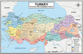 Turkey Map Poster 11x17 | Laminated Double-Sided Geography Chart with Color Map Front & Blank Outline Back | Reusable