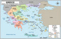 Greece Map Poster 11x17 | Laminated Double-Sided Geography Chart with Color Map Front & Blank Outline Back | Reusable