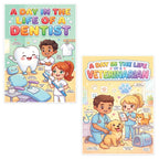JELLY BEAN GENIUS Dentist and Veterinarian Mini Poster for Kids – Laminated Double-Sided Community Helpers Career Chart |