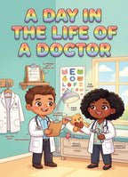 JELLY BEAN GENIUS Doctor and Nurse Mini Poster for Kids – Laminated Double-Sided Community Helpers Career Chart | 8.5x11