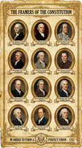 JELLY BEAN GENIUS Framers of the Constitution Poster - Founding Fathers Educational Wall Art - Laminated 11x17 - US History