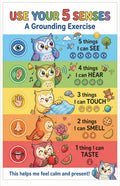 JELLY BEAN GENIUS 5-4-3-2-1 Grounding Poster for Kids – 5 Senses Calm Down Technique, Calm Corner Classroom Decor, SEL
