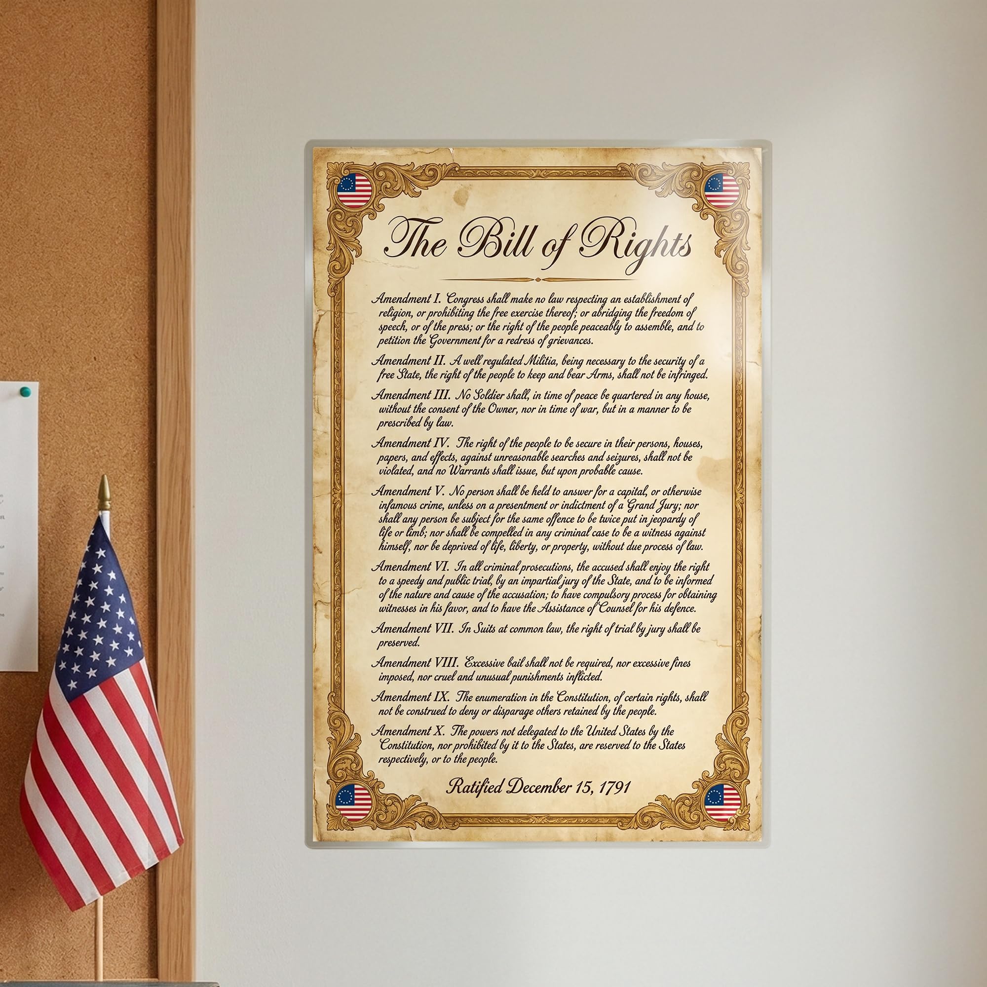 JELLY BEAN GENIUS Bill of Rights Original Document Poster - Historic Text Replica - Laminated 11x17 - Founding Documents